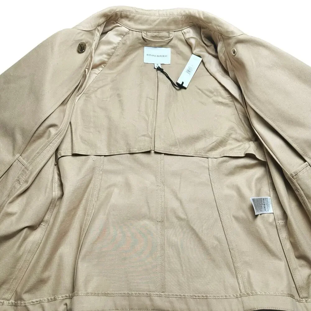 Banana Republic | Women | Beige Chic Cape Back Belted Short Trench Coat | Small - Picture 13 of 16